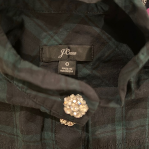 Jcrew tunic in black watch tartan with jewel buttons - Picture 3 of 3